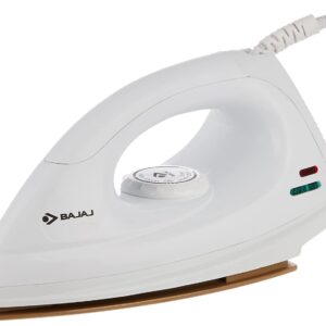 Bajaj DX-7 1000W Dry Iron with Advance Soleplate and Anti-bacterial German Coating Technology, White