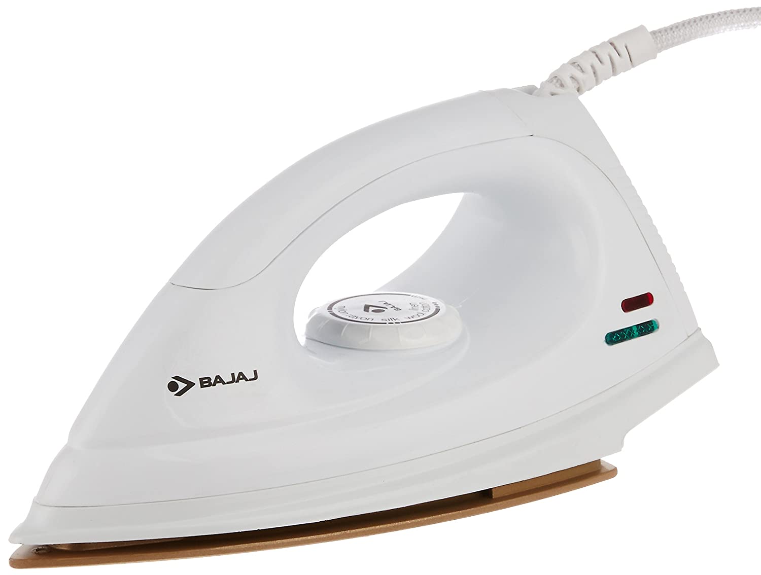Bajaj DX-7 1000W Dry Iron with Advance Soleplate and Anti-bacterial German Coating Technology, White