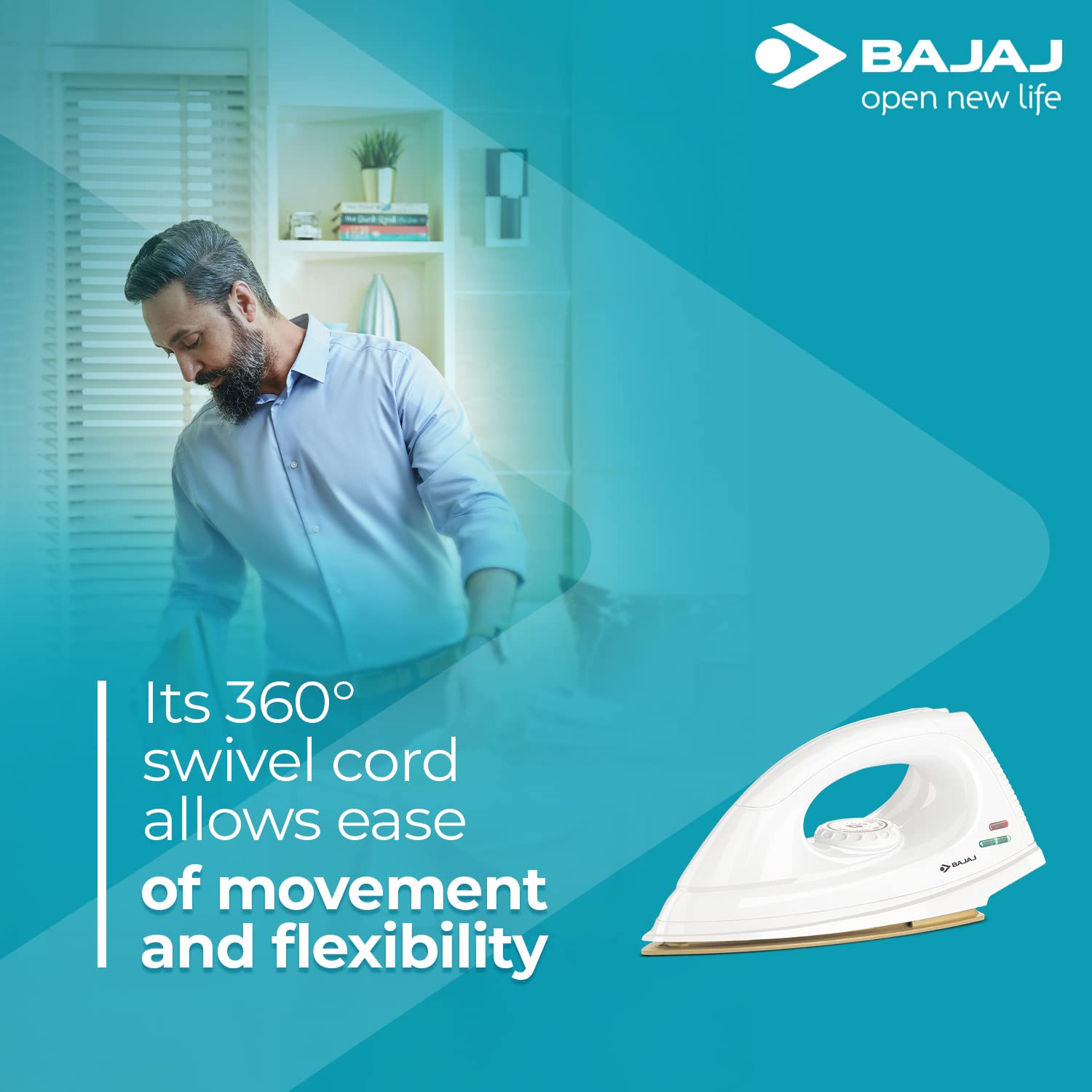Bajaj DX-7 1000W Dry Iron with Advance Soleplate and Anti-bacterial German Coating Technology, White - Image 2