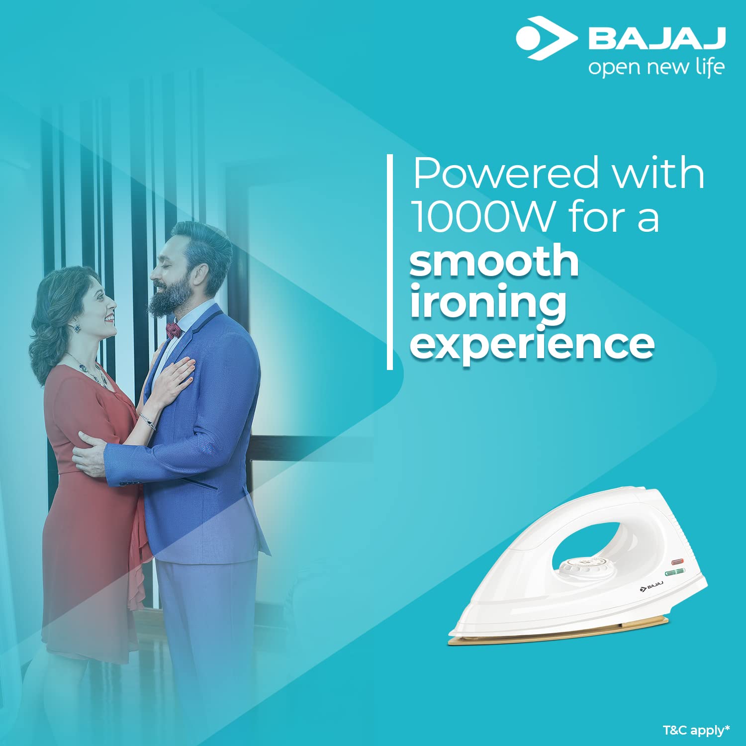 Bajaj DX-7 1000W Dry Iron with Advance Soleplate and Anti-bacterial German Coating Technology, White - Image 3