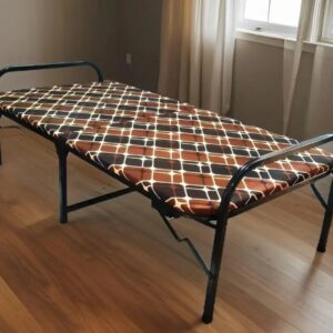 URBANNEST Foldable Bed for Home, Hostel & Guest Use, Portable & Easily Storable Metal Single Bed  (Finish Color - Black, (Mattress Included), Delivery Condition - Pre-assembled)