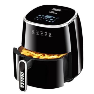 Inalsa Air Fryer For Home 5.5 L Capacity 1600 W With Smart Aircrisp Technology Quick Heat Circulation 4-In-1 Appliance With 8 Preset Menu & Digital Display,Tasty Fry, Black