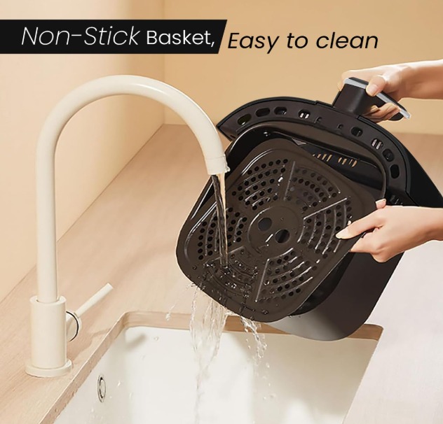 Inalsa Air Fryer For Home 5.5 L Capacity 1600 W With Smart Aircrisp Technology Quick Heat Circulation 4-In-1 Appliance With 8 Preset Menu & Digital Display,Tasty Fry, Black - Image 4