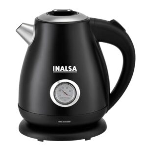 INALSA Premium English Finish Electric kettle Analogue Temperature Display Non Toxic SS Inner Body Detachable Mesh Filter with Safety Cap (Callisto)