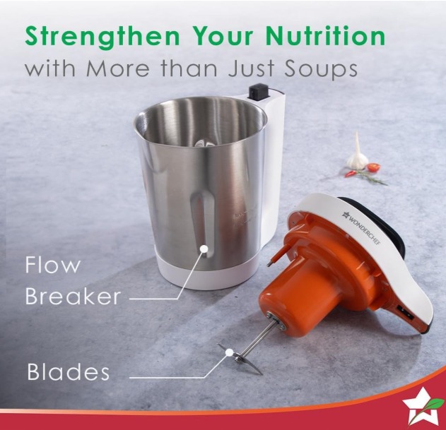 Wonderchef - 63152446 Automatic Soup Maker 800-Watt (White and Steel) - Image 3