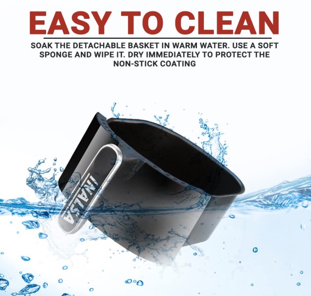 INALSA Air Fryer 1400W with 4.2 Liter Capacity 2 Year Warranty Air Crisp Technology Timer Selection and Full Temperature Control Auto Cut Off (Gourmia)(Black) - Image 5