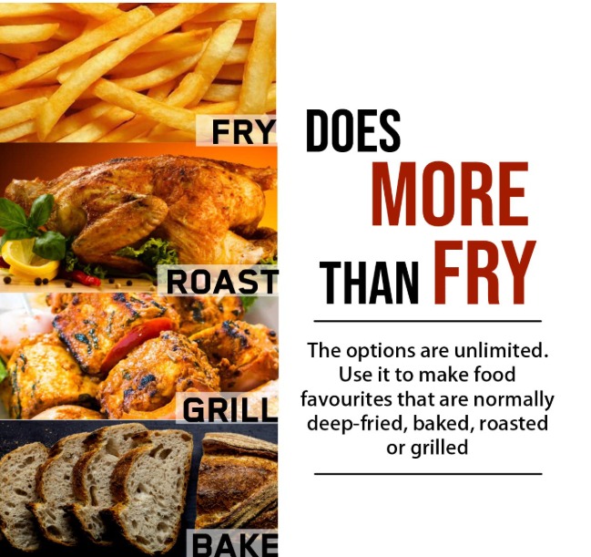 INALSA Air Fryer 1400W with 4.2 Liter Capacity 2 Year Warranty Air Crisp Technology Timer Selection and Full Temperature Control Auto Cut Off (Gourmia)(Black) - Image 4