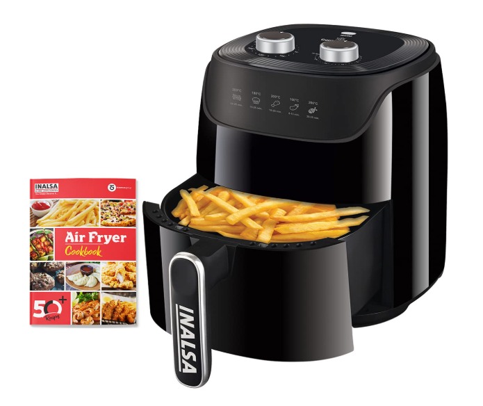 INALSA Air Fryer 1400W with 4.2 Liter Capacity 2 Year Warranty Air Crisp Technology Timer Selection and Full Temperature Control Auto Cut Off (Gourmia)(Black) - Image 2