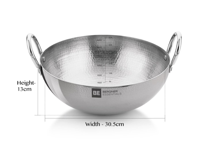 BERGNER BE Essentials 30 cm Hammered Kadai - Image 9