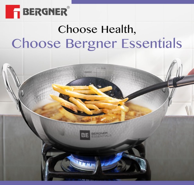 BERGNER BE Essentials 30 cm Hammered Kadai - Image 7