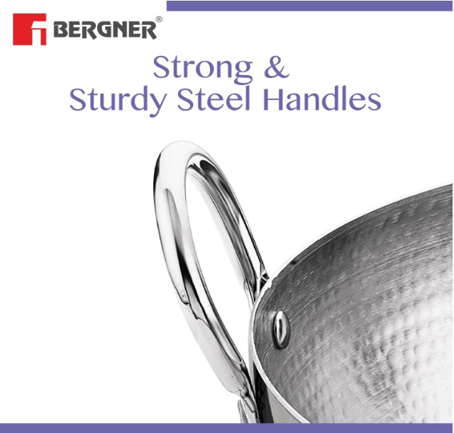 BERGNER BE Essentials 30 cm Hammered Kadai - Image 4