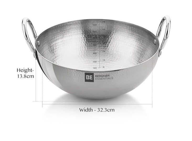 BERGNER BE Essentials 32 cm Hammered Kadai - Image 6