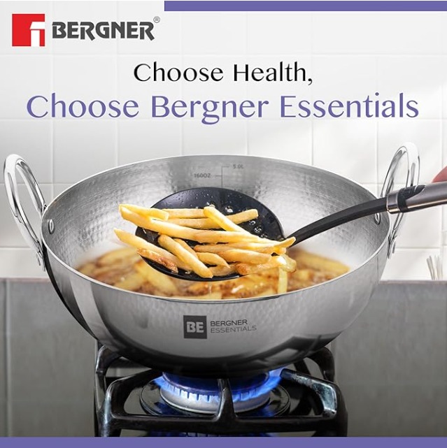 BERGNER BE Essentials 32 cm Hammered Kadai - Image 3