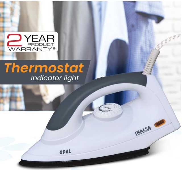 INALSA Electric Opal 1000 Watt Dry Iron For Clothes - Image 5