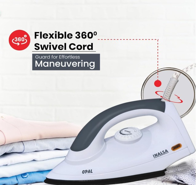 INALSA Electric Opal 1000 Watt Dry Iron For Clothes - Image 4