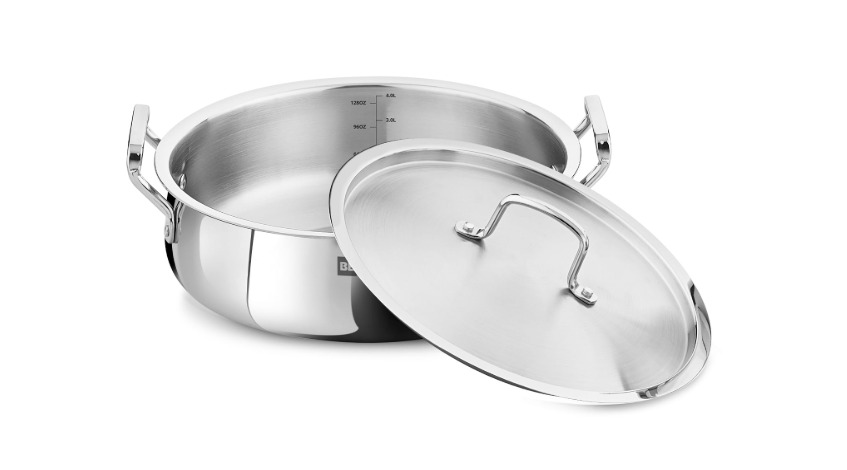 Bergner BE Essentials TriPly SS 24 cm Biryani Handi with Lid