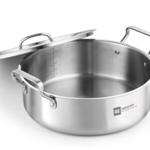 Bergner TriPly SS 28 cm Shallow Biryani Pan with Lid