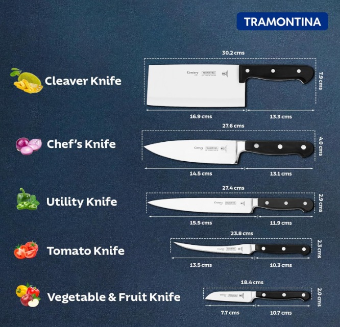 TRAMONTINA Century Stainless Steel Cleaver Knife 7" - Image 7