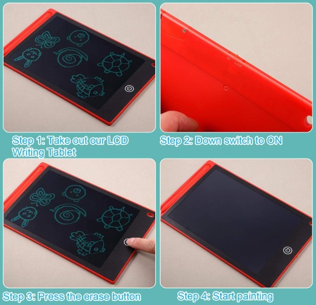 Kryst LCD Writing Tablet, 8.5-Inch Digital Drawing Slate for Kids, Black - Image 3