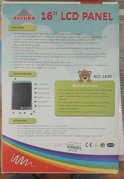 KRySt Accura 16 Inch LCD Panel Writing Tablet, Digital Drawing Board, Green - Image 2