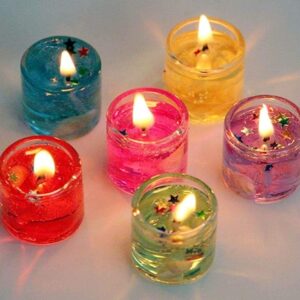 Kryst Decorative Jelly Candles | Colorful Candles with Stars & Glitter for Home Décor, Festivals, Parties & Gifting – Set of 6