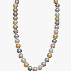 KRySt Rainbow Rhapsody: Multicolor light colors Shell Pearl Necklace