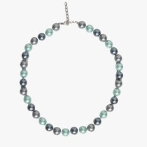 KRySt Earthy Elegance: Grey & Green Shell Pearl Necklace