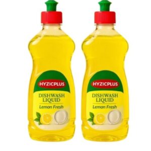HYZICPLUS Dishwash Liquid Gel (Pack of 2)-500 ML each| Removes Tough Grease & Oil Stains |Leaves No Residue| Gentle on Hands | Long-Lasting Foam | Fresh Lemon Fragrance